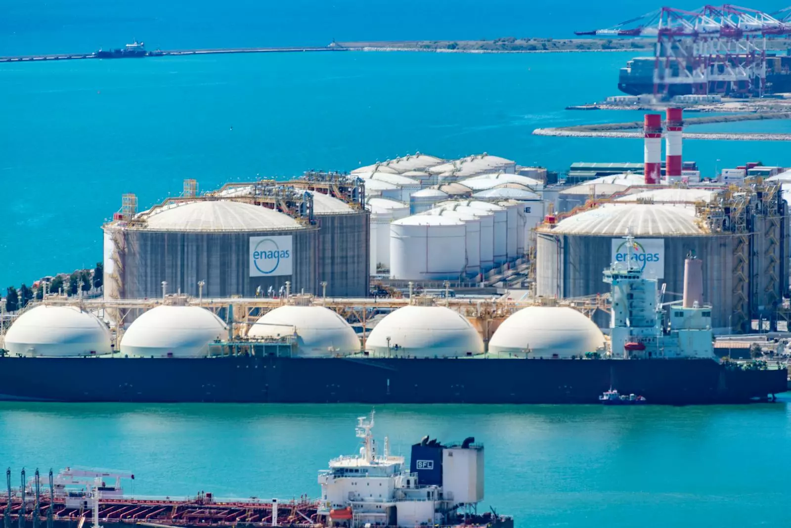 Gas terminal with LNG storage tanks , infrastructure, investment, energy